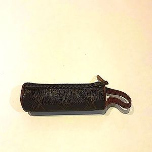 Louis Vuitton Monogram 3 Ball Golf Case Vintage Leather